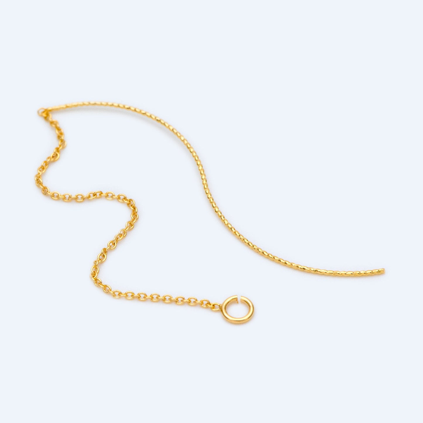 10pcs Gold Ear Threader Earrings,Chain Earrings, Earwire Thread with Jump Ring, Dainty Earrings (GB-1299-B)
