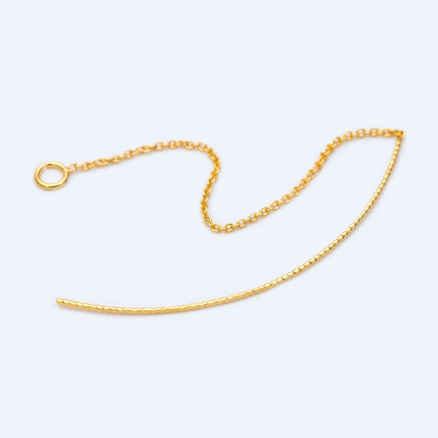 10pcs Gold Ear Threader Earrings,Chain Earrings, Earwire Thread with Jump Ring, Dainty Earrings (GB-1299-A)