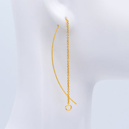 10pcs Gold Ear Threader Earrings,Chain Earrings, Earwire Thread with Jump Ring, Dainty Earrings (GB-1299-A)
