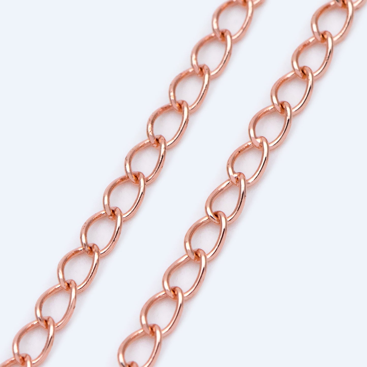 Gold/ Silver/ Rose Gold Curb Chain 3mm, Real Gold/ Rhodium Plated Brass "Extender" Chain, Color Not Easily Tarnish (LK-175)/ 1 meter
