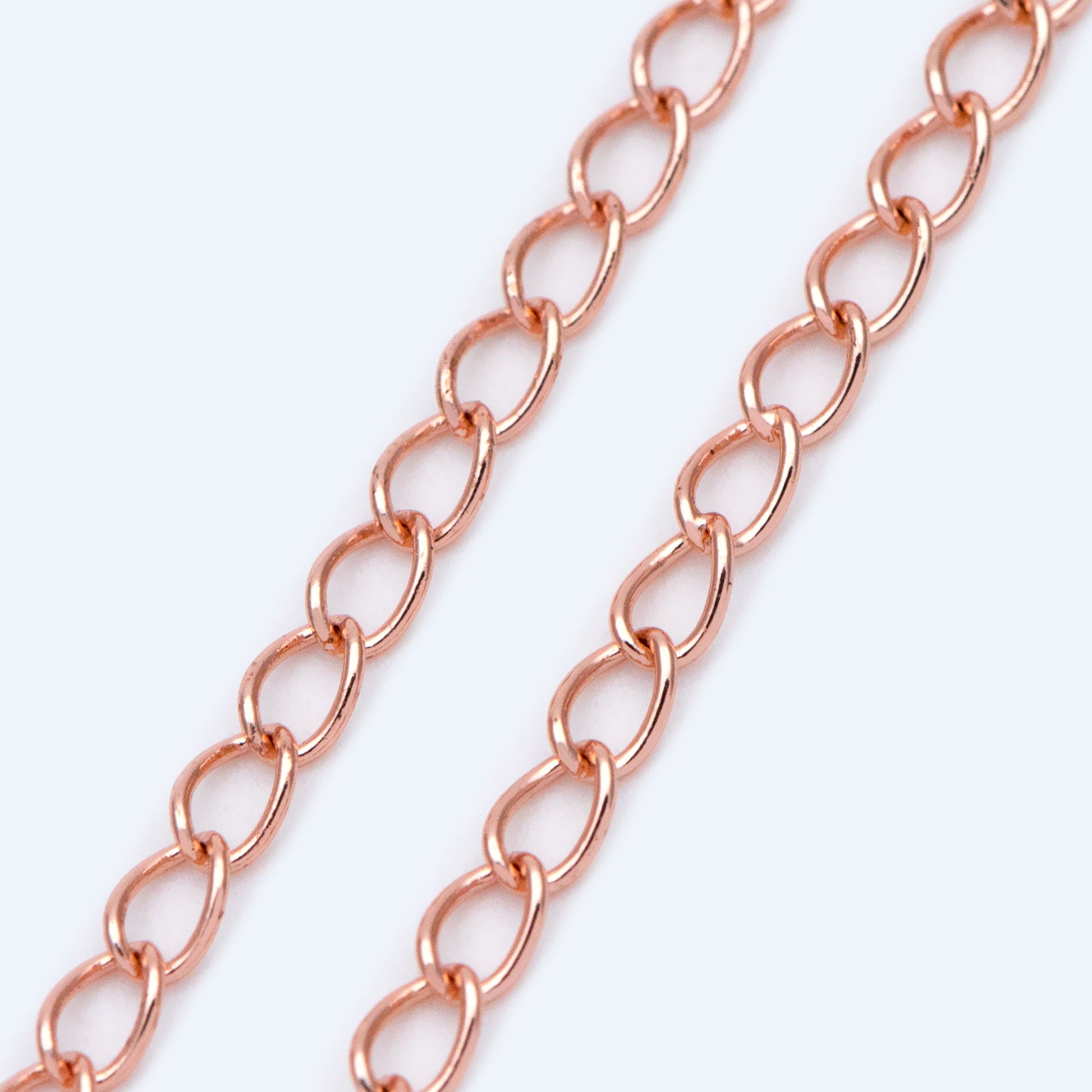 Gold/ Silver/ Rose Gold Curb Chain 3mm, Real Gold/ Rhodium Plated Brass "Extender" Chain, Color Not Easily Tarnish (LK-175)/ 1 meter
