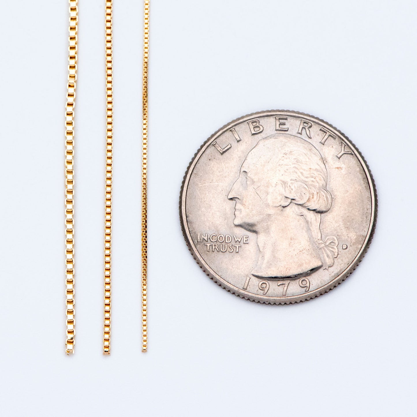 Gold plated Brass Box Chains, 0.7/ 0.8/ 0.9/ 1mm Thin, Color Not Easily Tarnish (#LK-166)/ 1 Meter=3.3 ft
