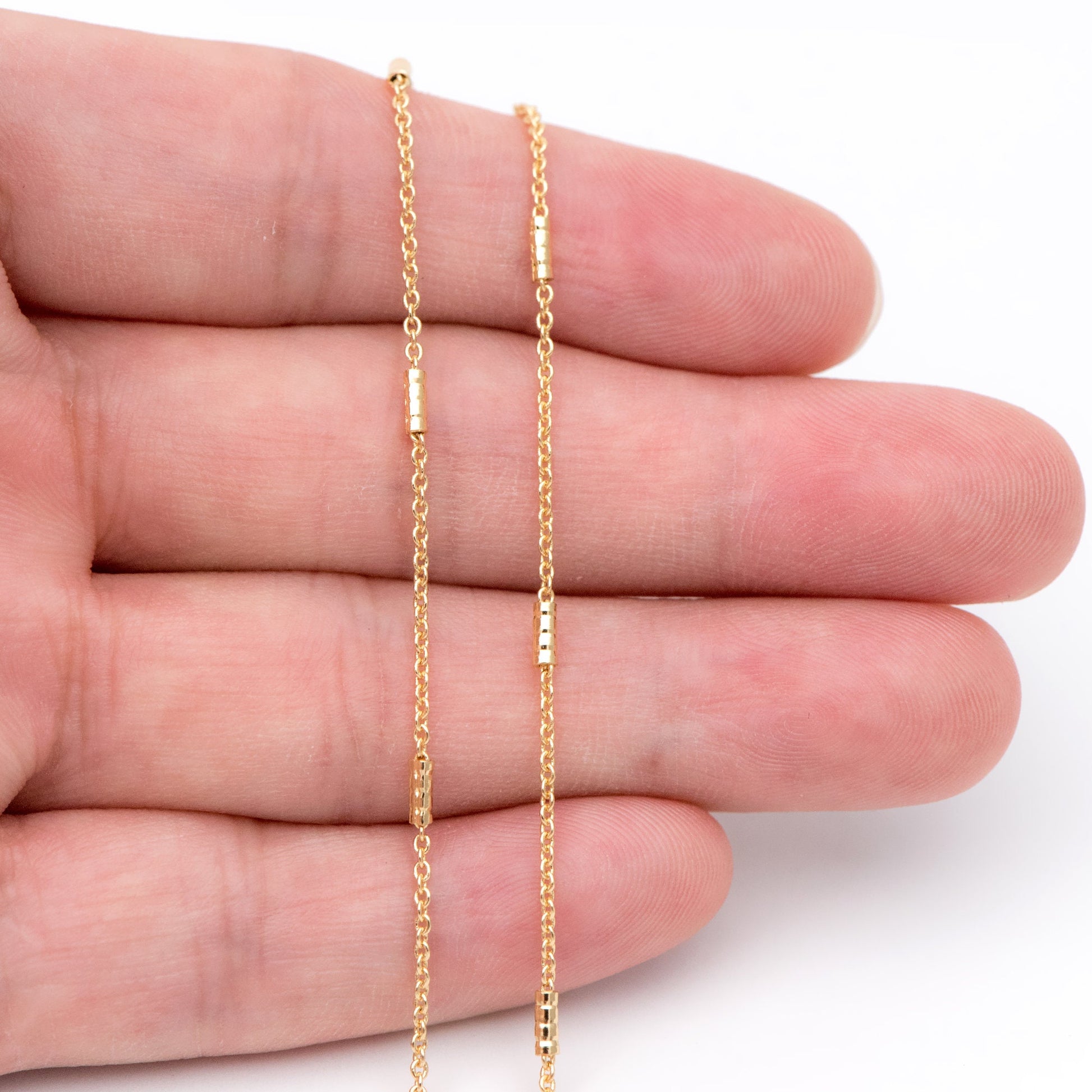 Gold/ Silver plated Brass Chains, Real Gold Designer Chain, 1.5mm Thin Decorative Chains (#LK-127)/ 1 meters=3.3 feet