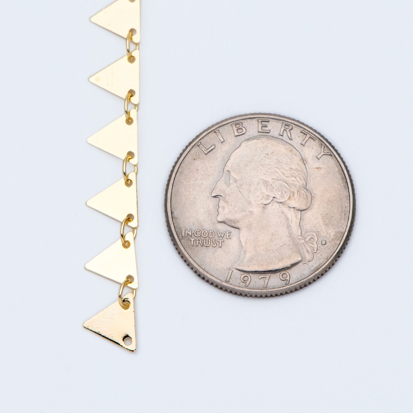 Gold plated Brass Triangle Chains 7.5mm, Handmade Cable Link Geometric Chain, Lead Nickel Free (#LK-144)/ 1 Meter=3.3 ft