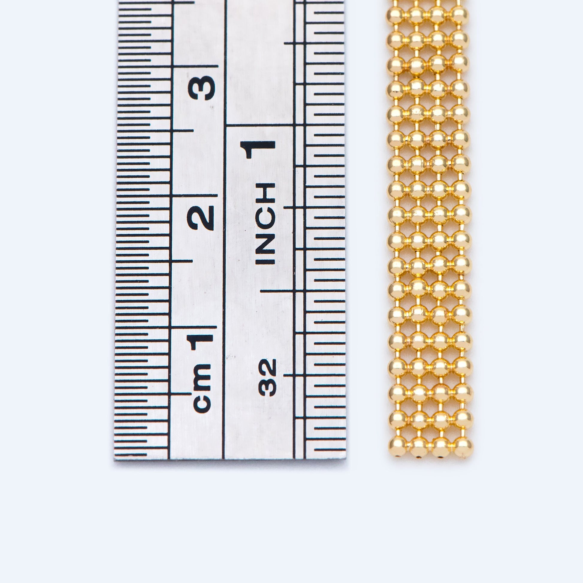 Gold/ Silver tone Multi Strand Ball Chains, Gold/ Rhodium plated Brass Beaded Chain Wholesale (#LK-233)/ 1 Meter=3.3 ft