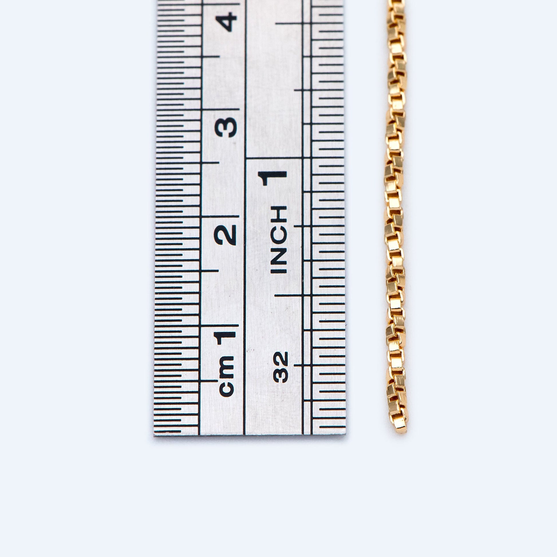 Gold/ Silver Tone Twisted Box Chains 1.8mm, Gold/ Rhodium plated Brass Box Chain Wholesale (#LK-234)/ 1 Meter=3.3 ft