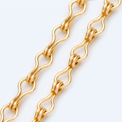 Gold/ Silver tone Link Chains 3.5mm, Real 18K Gold/ Rhodium plated Brass, Quality Specialty Chain Wholesale (#LK-231)/ 1 Meter=3.3 ft