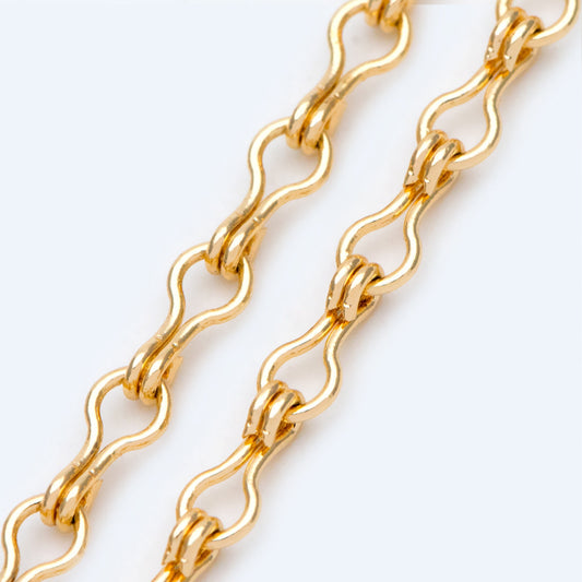 Gold/ Silver tone Link Chains 3.5mm, Real 18K Gold/ Rhodium plated Brass, Quality Specialty Chain Wholesale (#LK-231)/ 1 Meter=3.3 ft
