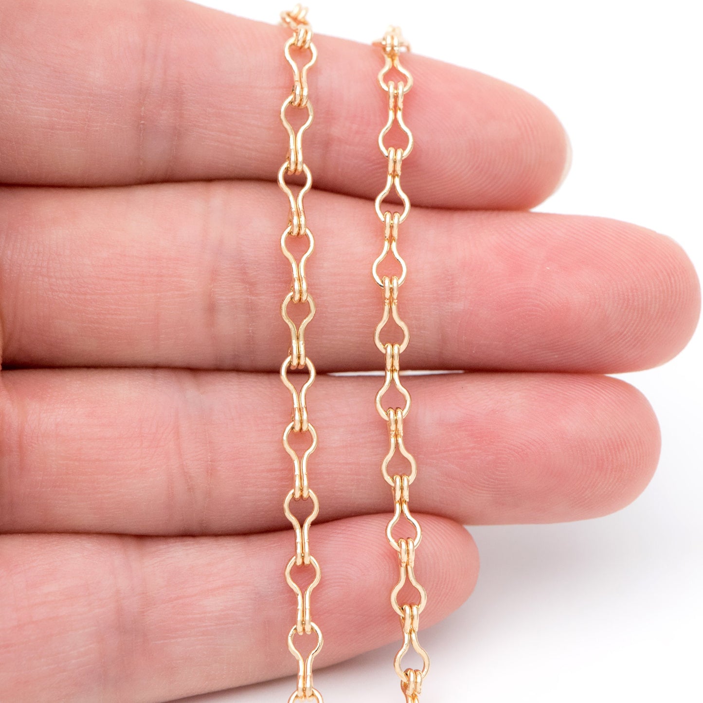 Gold/ Silver tone Link Chains 3.5mm, Real 18K Gold/ Rhodium plated Brass, Quality Specialty Chain Wholesale (#LK-231)/ 1 Meter=3.3 ft