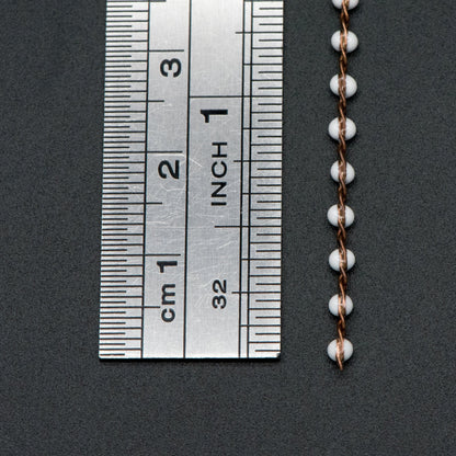 White Enamel Brass Chain 2.5mm Thin, Unplated Brass Designer Chains (#LK-050-2)/ 1 Meter=3.3ft