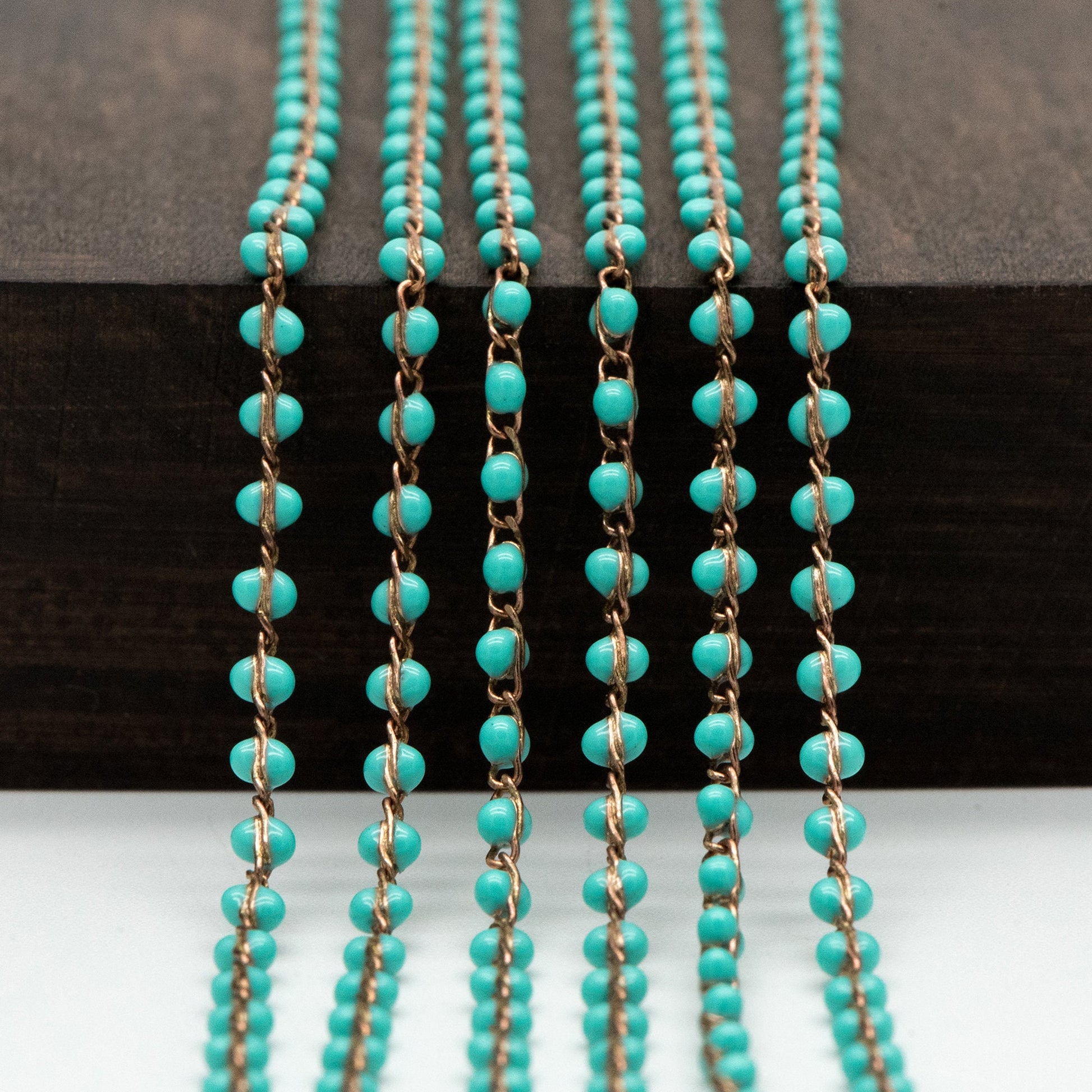 Green Enamel Brass Chain 2.5mm Thin, Unplated Brass Designer Chains (#LK-050-3)/ 1 Meter=3.3ft