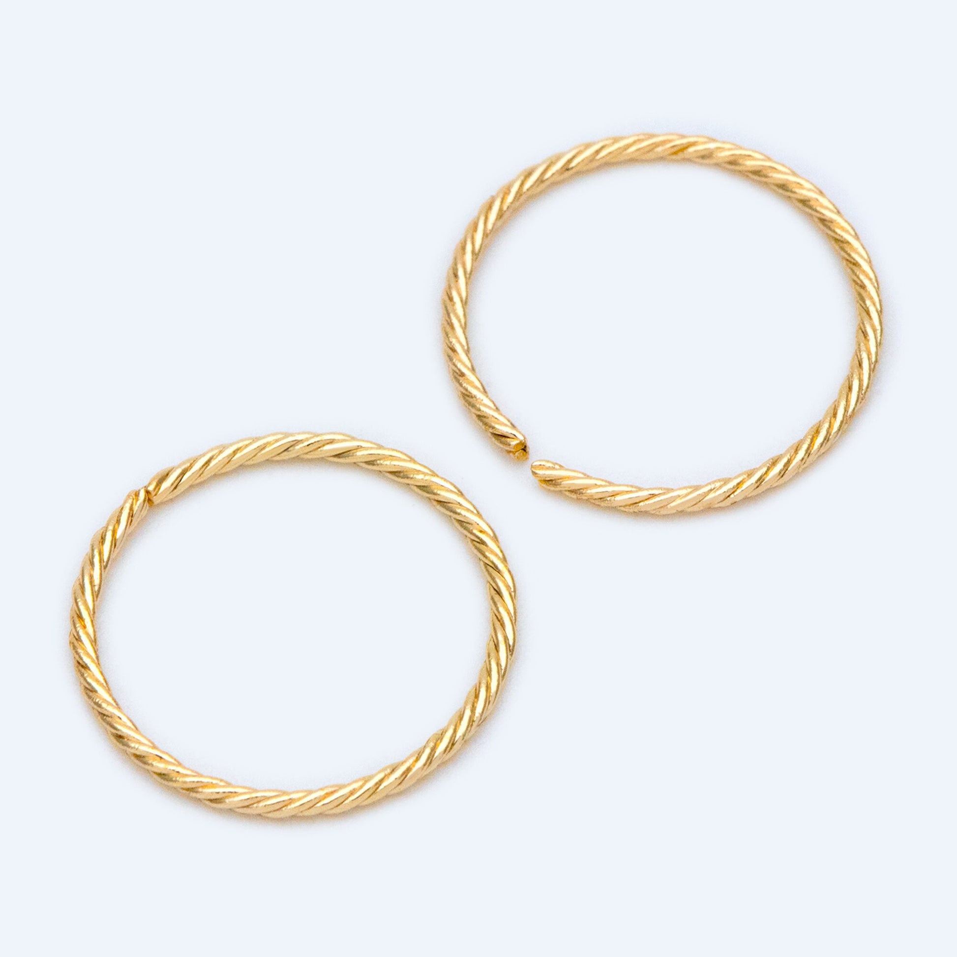 20pcs Gold Round Open Ring 16.5mm, Real Gold plated Brass, Geometric Hoop Circle (GB-1305)