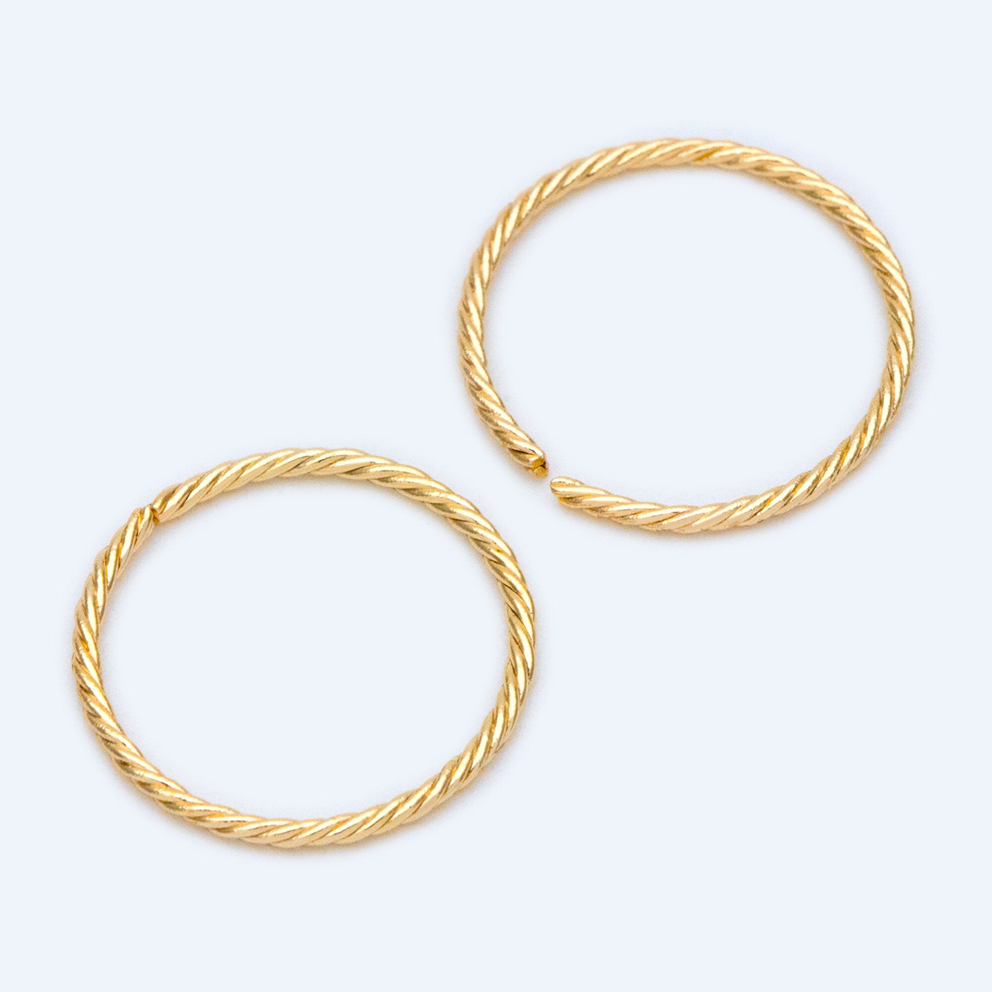 20pcs Gold Round Open Ring 16.5mm, Real Gold plated Brass, Geometric Hoop Circle (GB-1305)