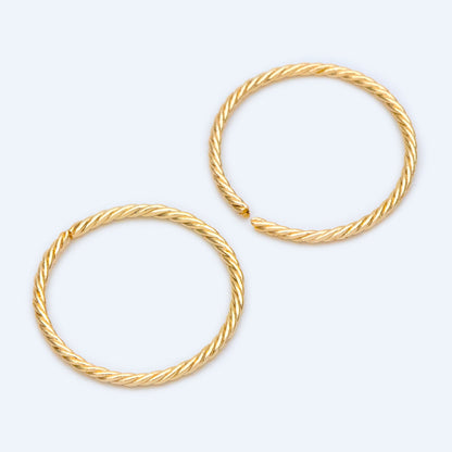 20pcs Gold Round Open Ring 16.5mm, Real Gold plated Brass, Geometric Hoop Circle (GB-1305)