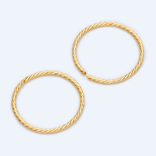 20pcs Gold Round Open Ring 16.5mm, Real Gold plated Brass, Geometric Hoop Circle (GB-1305)