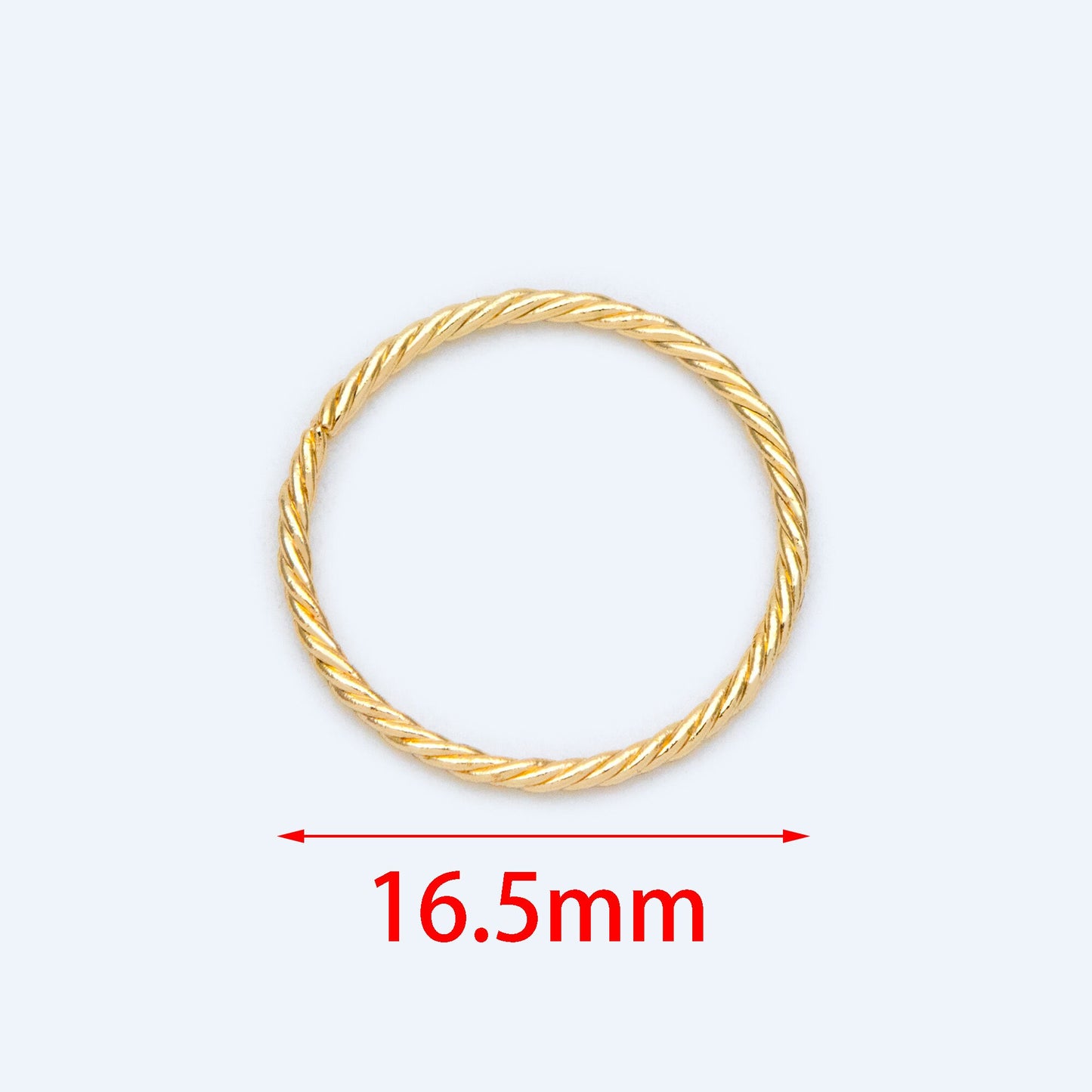 20pcs Gold Round Open Ring 16.5mm, Real Gold plated Brass, Geometric Hoop Circle (GB-1305)