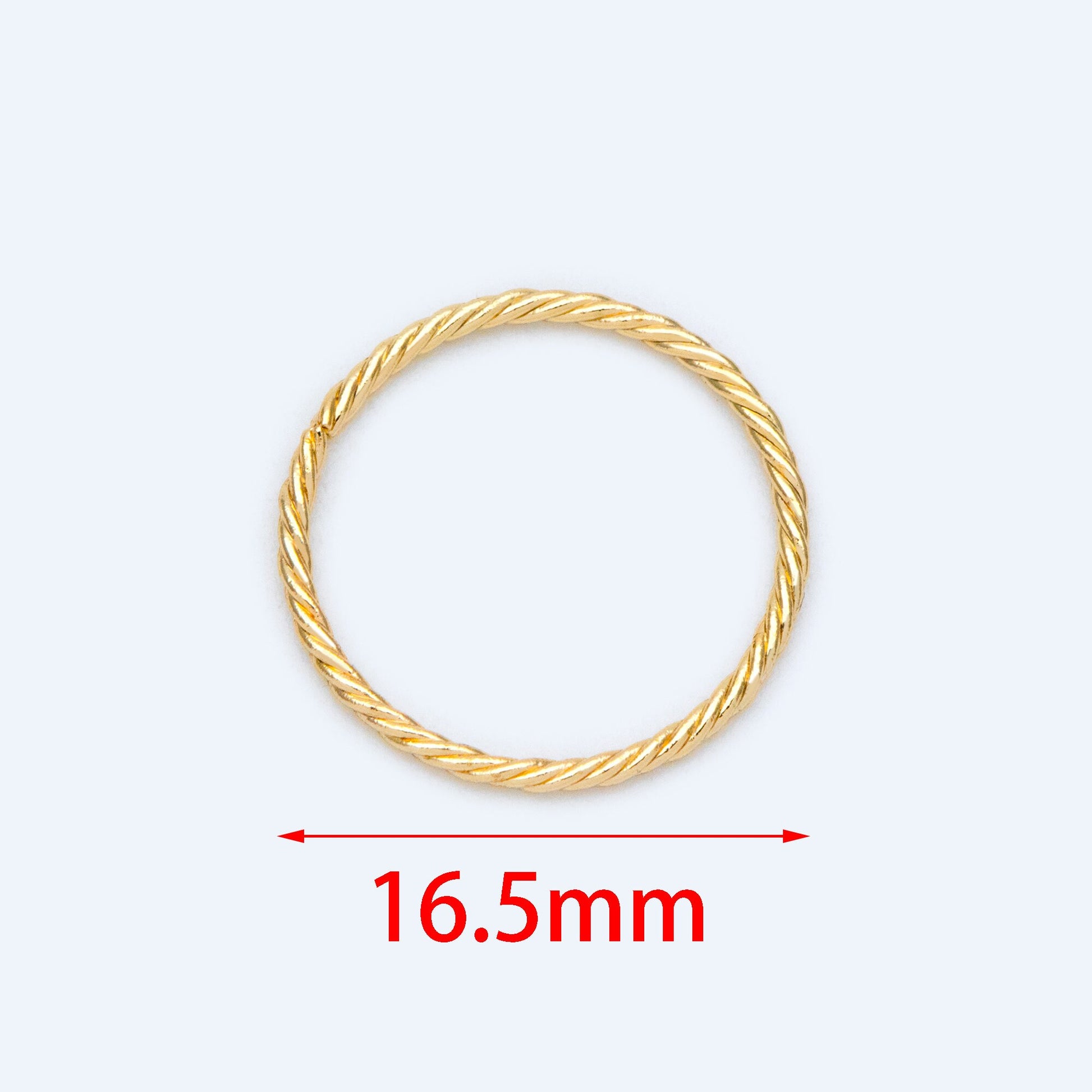 20pcs Gold Round Open Ring 16.5mm, Real Gold plated Brass, Geometric Hoop Circle (GB-1305)