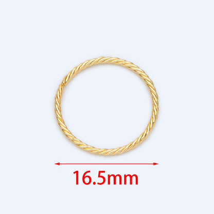 20pcs Gold Round Open Ring 16.5mm, Real Gold plated Brass, Geometric Hoop Circle (GB-1305)