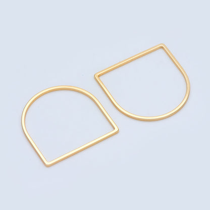 10pcs Gold/ Silver tone Horseshoe Loops, Geometric Hoop Link Connectors, Gold/ Rhodium plated BrassHorse Shoe Hoop Pendants (GB-1314)