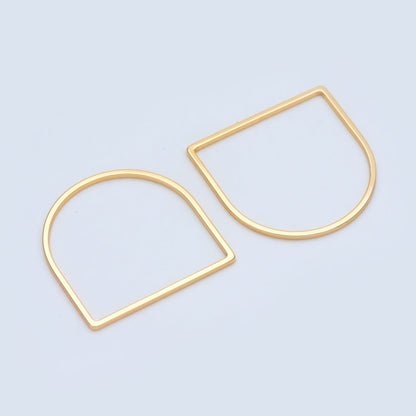 10pcs Gold/ Silver tone Horseshoe Loops, Geometric Hoop Link Connectors, Gold/ Rhodium plated BrassHorse Shoe Hoop Pendants (GB-1314)