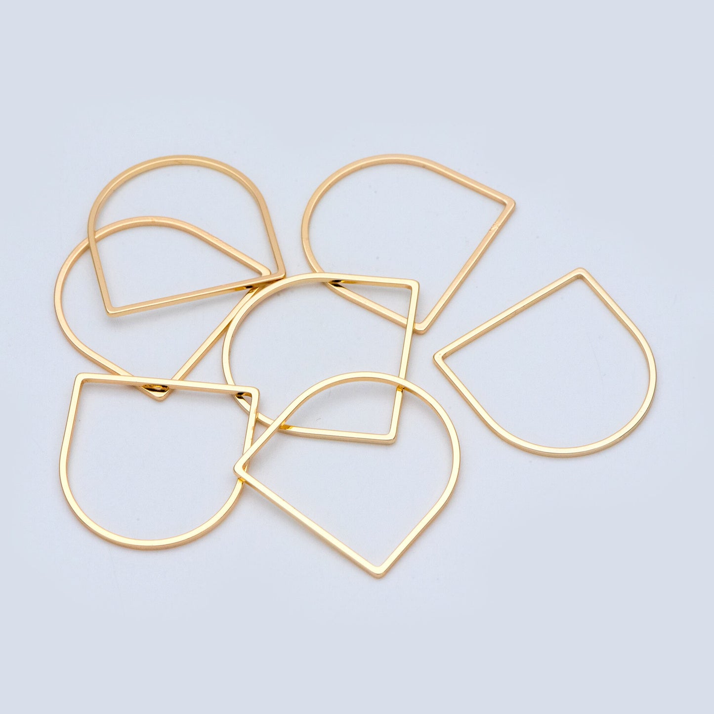 10pcs Gold/ Silver tone Horseshoe Loops, Geometric Hoop Link Connectors, Gold/ Rhodium plated BrassHorse Shoe Hoop Pendants (GB-1314)