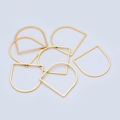 10pcs Gold/ Silver tone Horseshoe Loops, Geometric Hoop Link Connectors, Gold/ Rhodium plated BrassHorse Shoe Hoop Pendants (GB-1314)