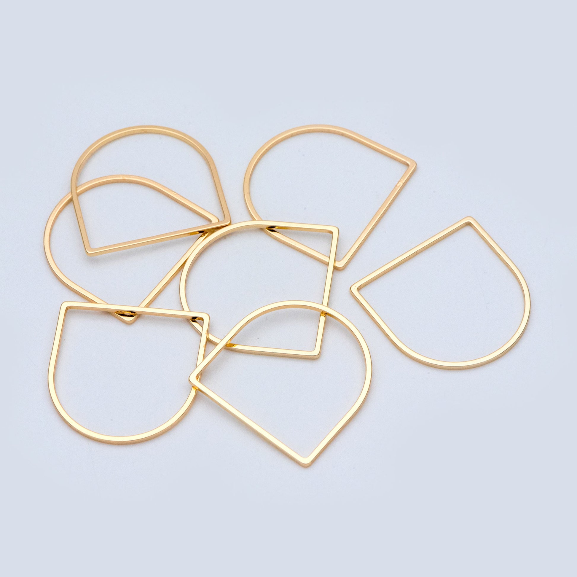 10pcs Gold/ Silver tone Horseshoe Loops, Geometric Hoop Link Connectors, Gold/ Rhodium plated BrassHorse Shoe Hoop Pendants (GB-1314)