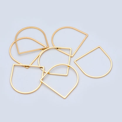 10pcs Gold/ Silver tone Horseshoe Loops, Geometric Hoop Link Connectors, Gold/ Rhodium plated BrassHorse Shoe Hoop Pendants (GB-1314)