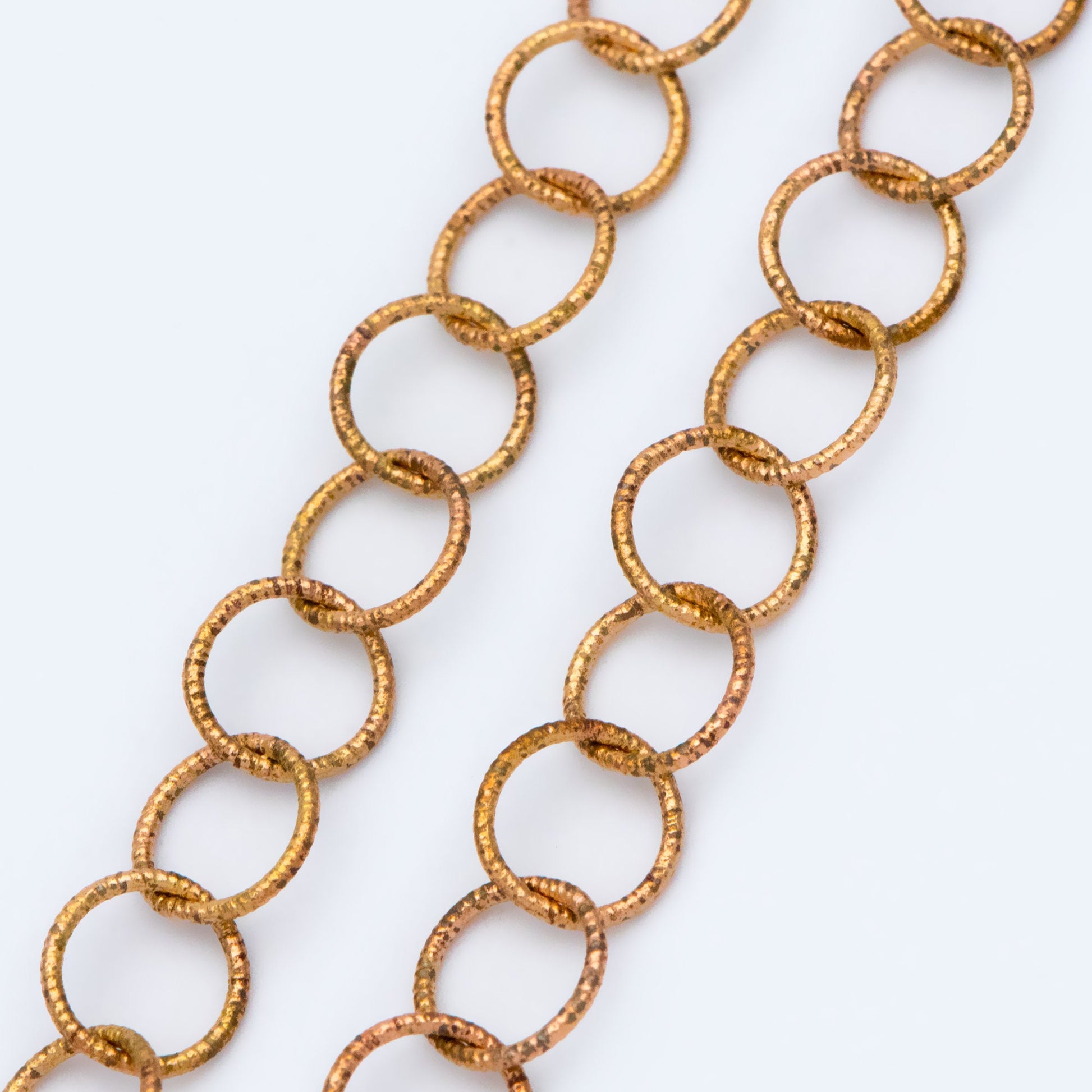Raw Brass Round Cable Chain 7mm, Unplated Copper Link Chains Wholesale (#LK-224-RB)/ 1 Meter=3.3ft