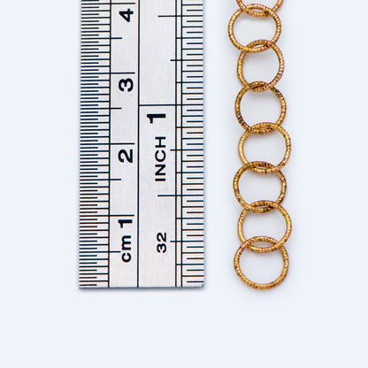 Raw Brass Round Cable Chain 7mm, Unplated Copper Link Chains Wholesale (#LK-224-RB)/ 1 Meter=3.3ft