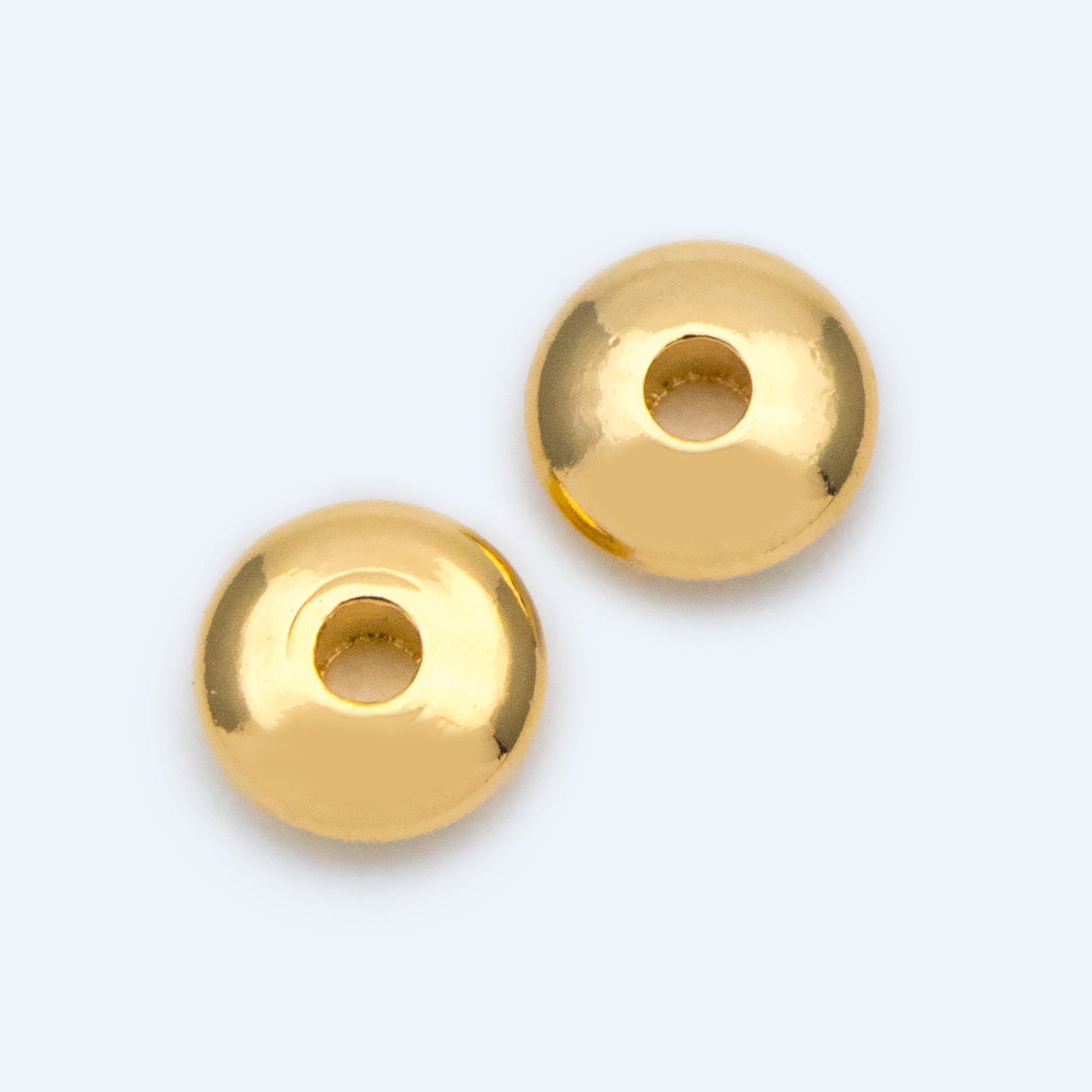 20pcs Gold Rondelle Beads, Gold plated Brass Spacers 5mm (GB-1334)