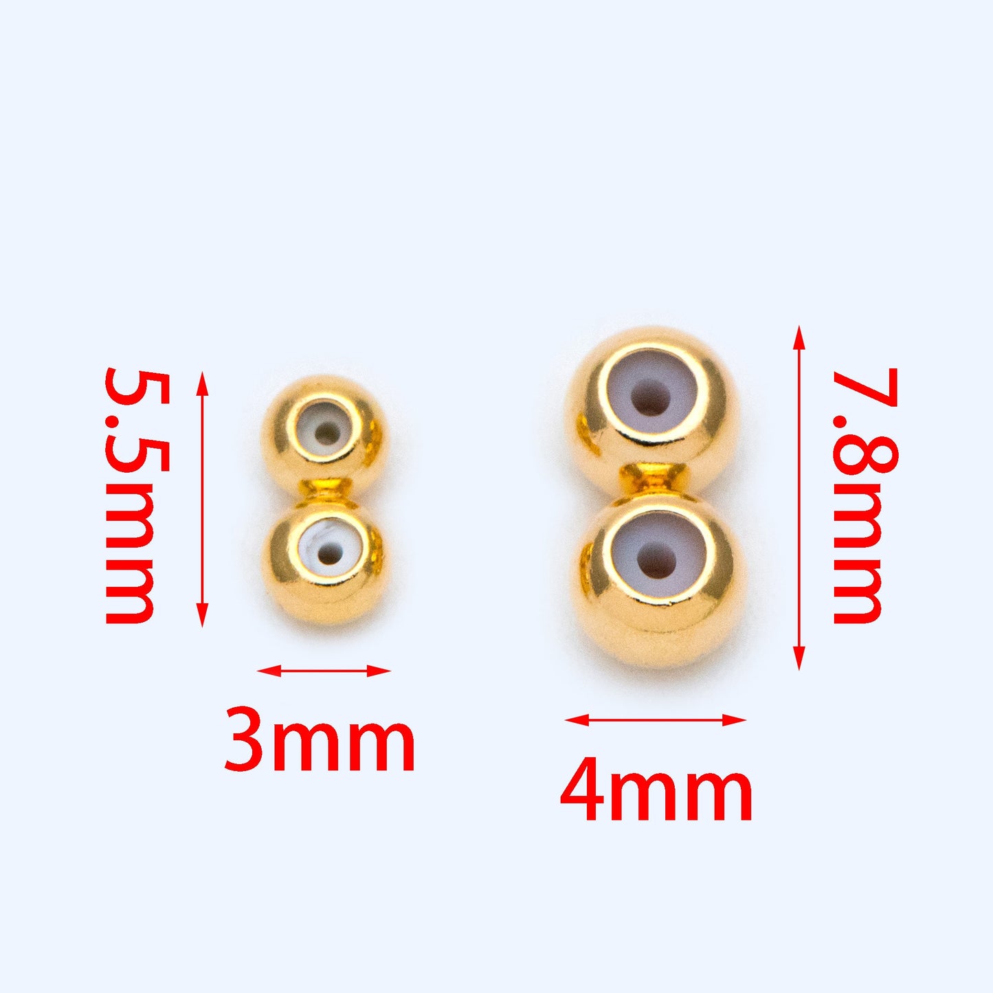 10pcs Chain Stopper, 3/ 4mm Double Beads Grip Slide Holder, Silicone Grip Slider Bead, Necklace Length Controller, Earrings Stopper(GB-1238)