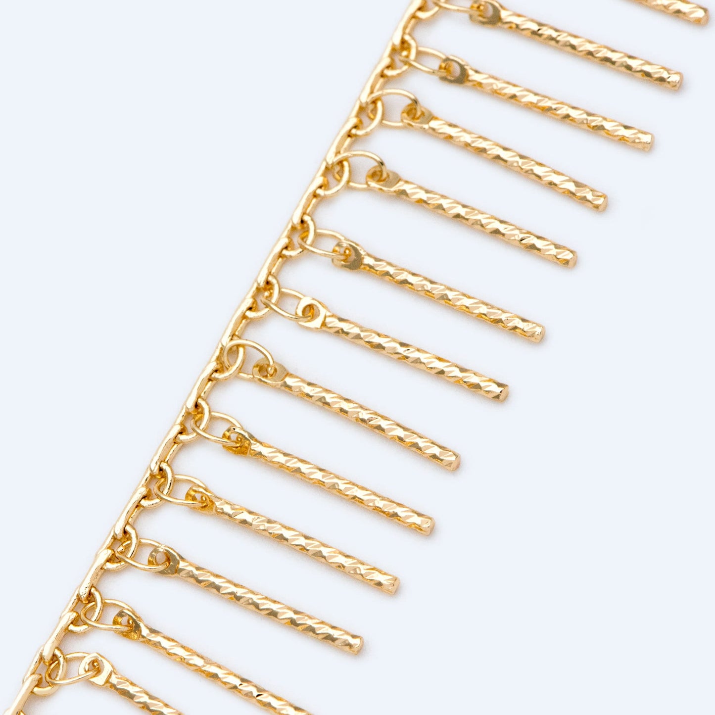 Gold/ Rhodium plated Brass Beaded Chains, Link Chain with 15mm Stick Bar Beads (#LK-194)/ 1 meter=3.3 feet