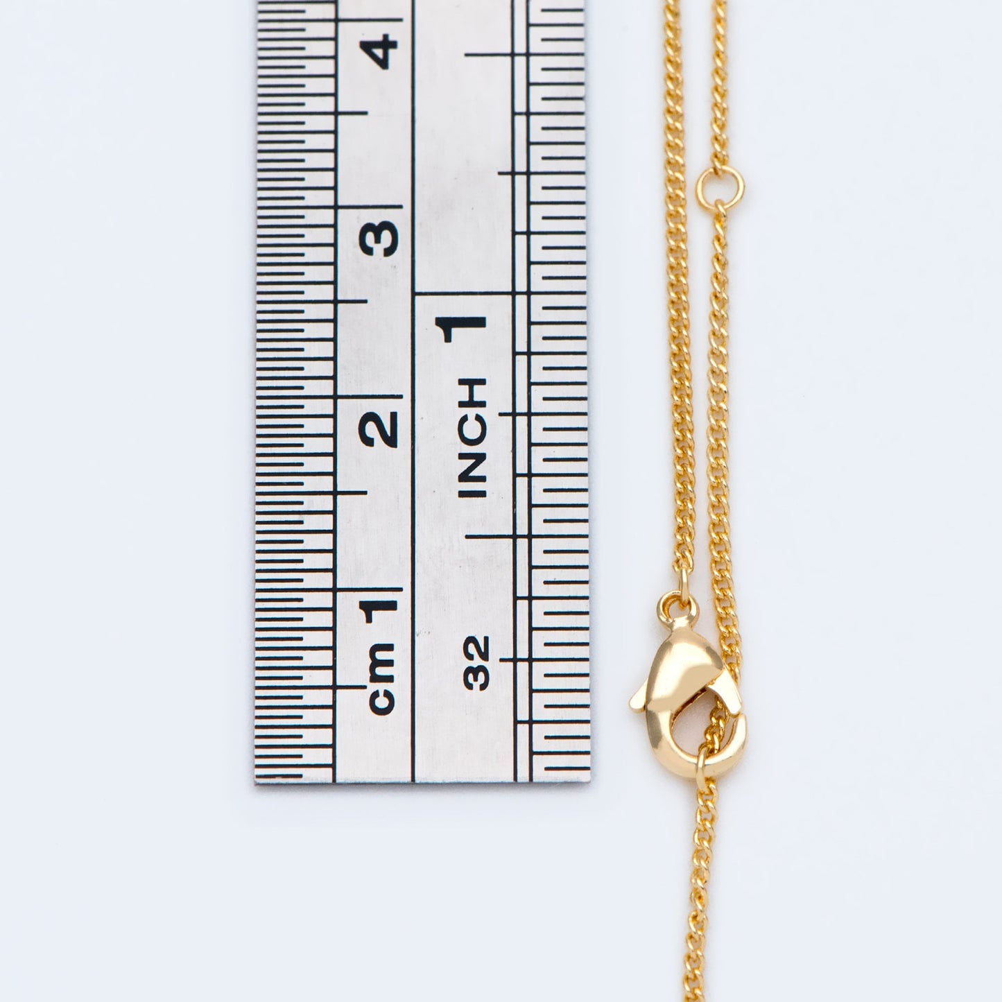 Gold/ Silver Dainty Curb Chains, Gold/ Rhodium plated Brass Finished Necklace, 16.5/ 17.5/ 20 Inches Adjustable, Ready to Wear (#LK-199)
