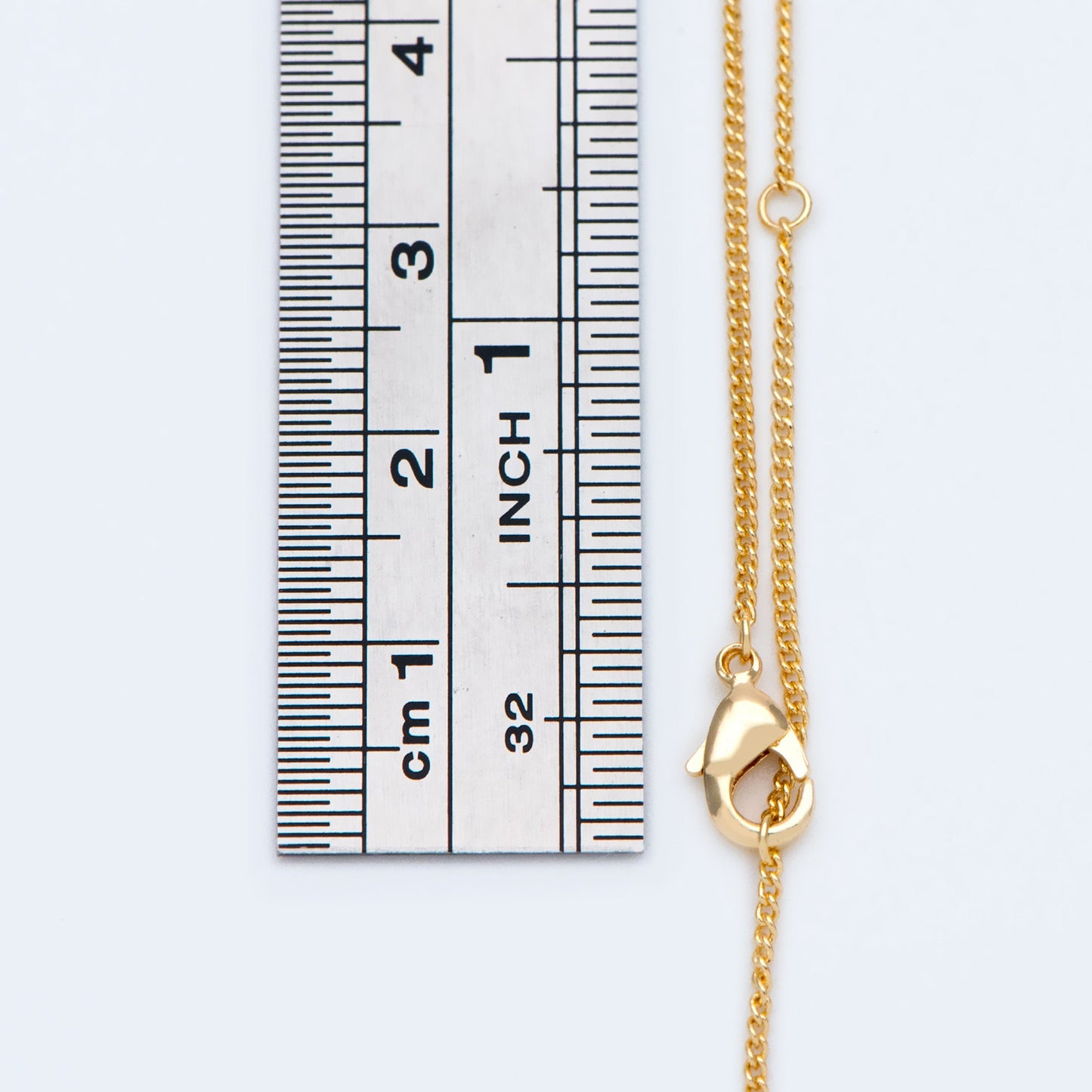 Gold/ Silver Dainty Curb Chains, Gold/ Rhodium plated Brass Finished Necklace, 16.5/ 17.5/ 20 Inches Adjustable, Ready to Wear (#LK-199)