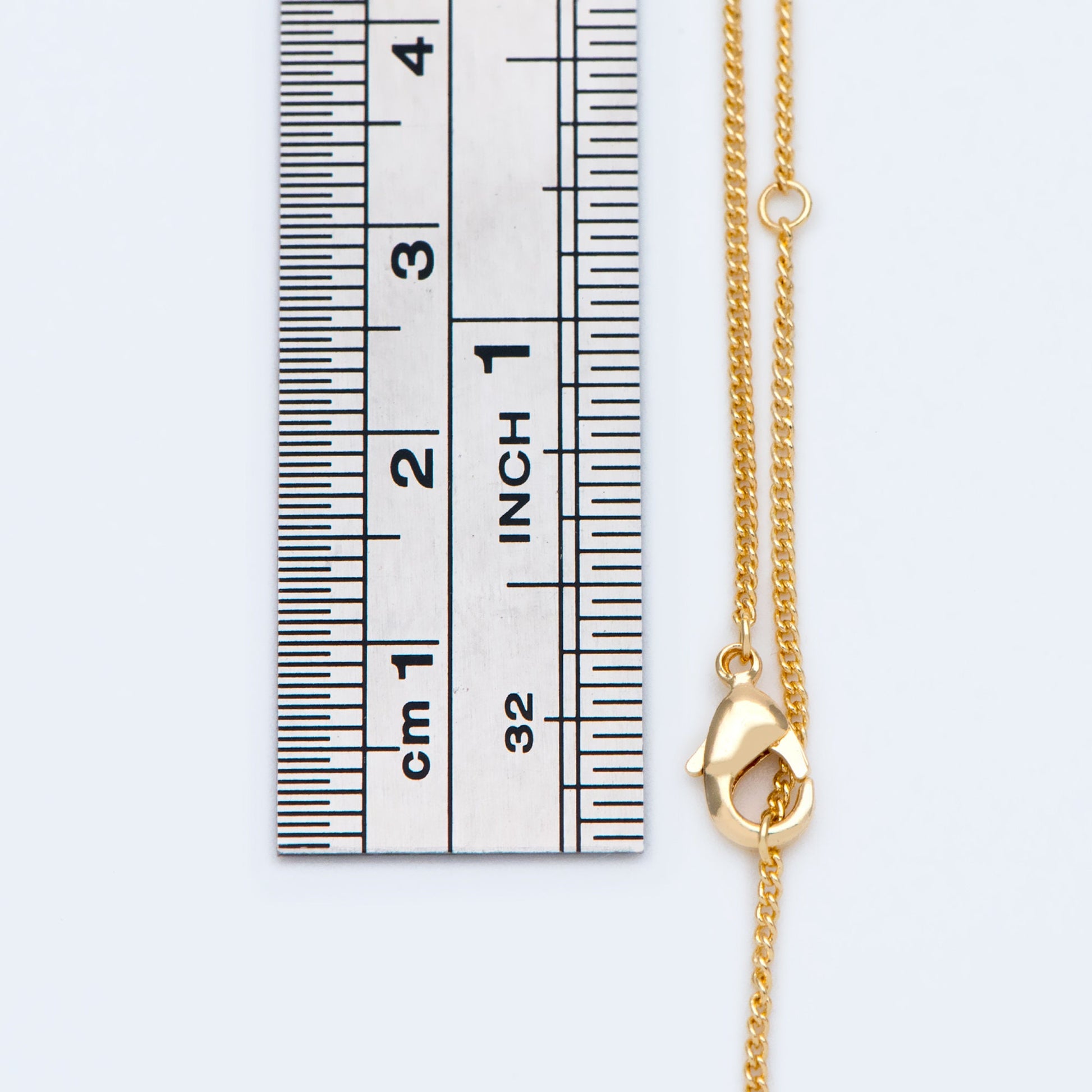 Gold/ Silver Dainty Curb Chains, Gold/ Rhodium plated Brass Finished Necklace, 16.5/ 17.5/ 20 Inches Adjustable, Ready to Wear (#LK-199)