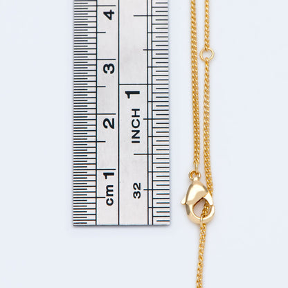 Gold/ Silver Dainty Curb Chains, Gold/ Rhodium plated Brass Finished Necklace, 16.5/ 17.5/ 20 Inches Adjustable, Ready to Wear (#LK-199)