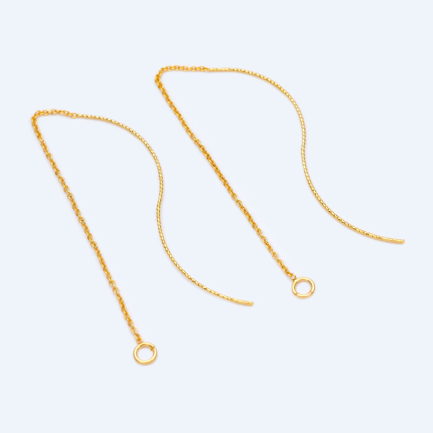10pcs Gold Ear Threader Earrings,Chain Earrings, Earwire Thread with Jump Ring, Dainty Earrings (GB-1299-B)