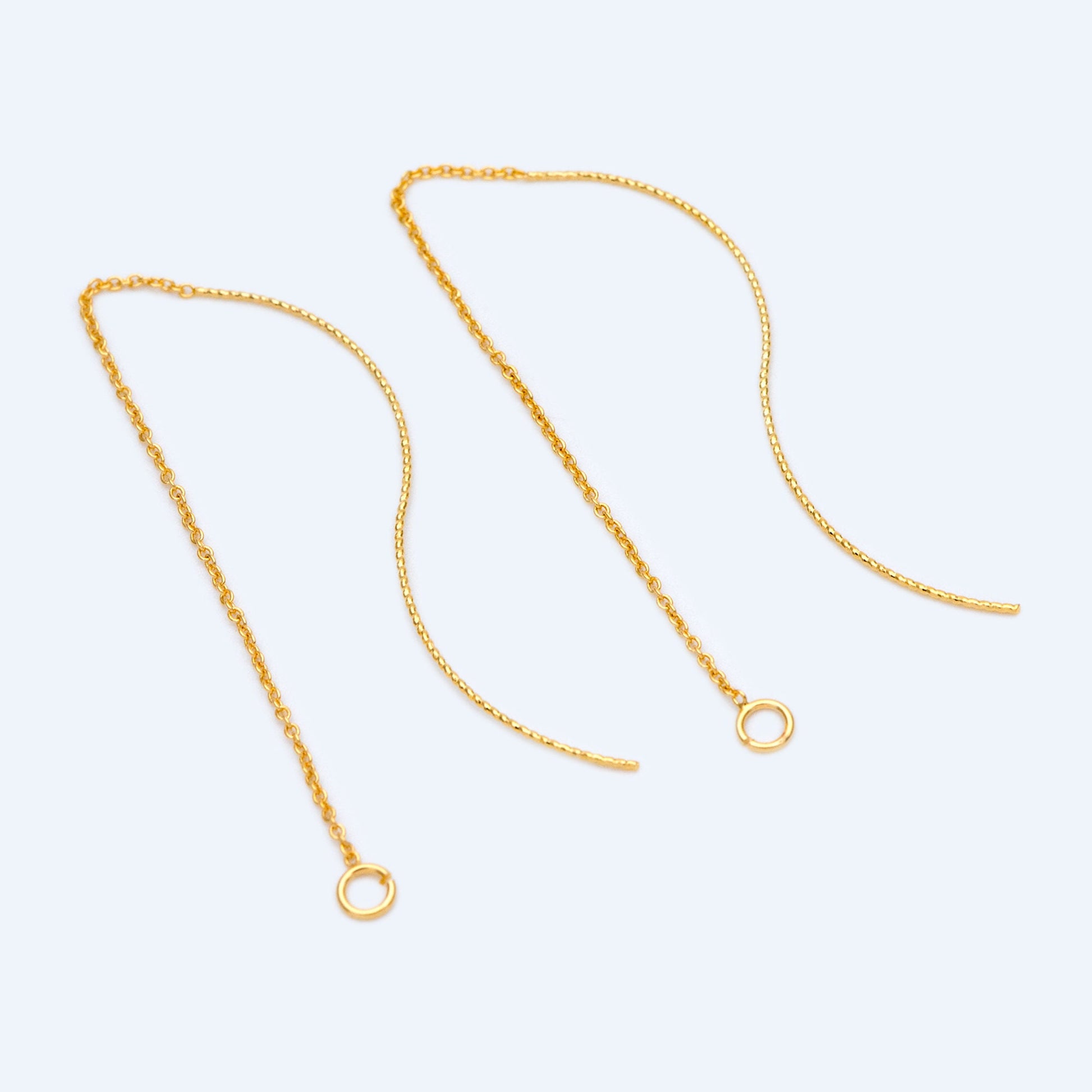 10pcs Gold Ear Threader Earrings,Chain Earrings, Earwire Thread with Jump Ring, Dainty Earrings (GB-1299-B)