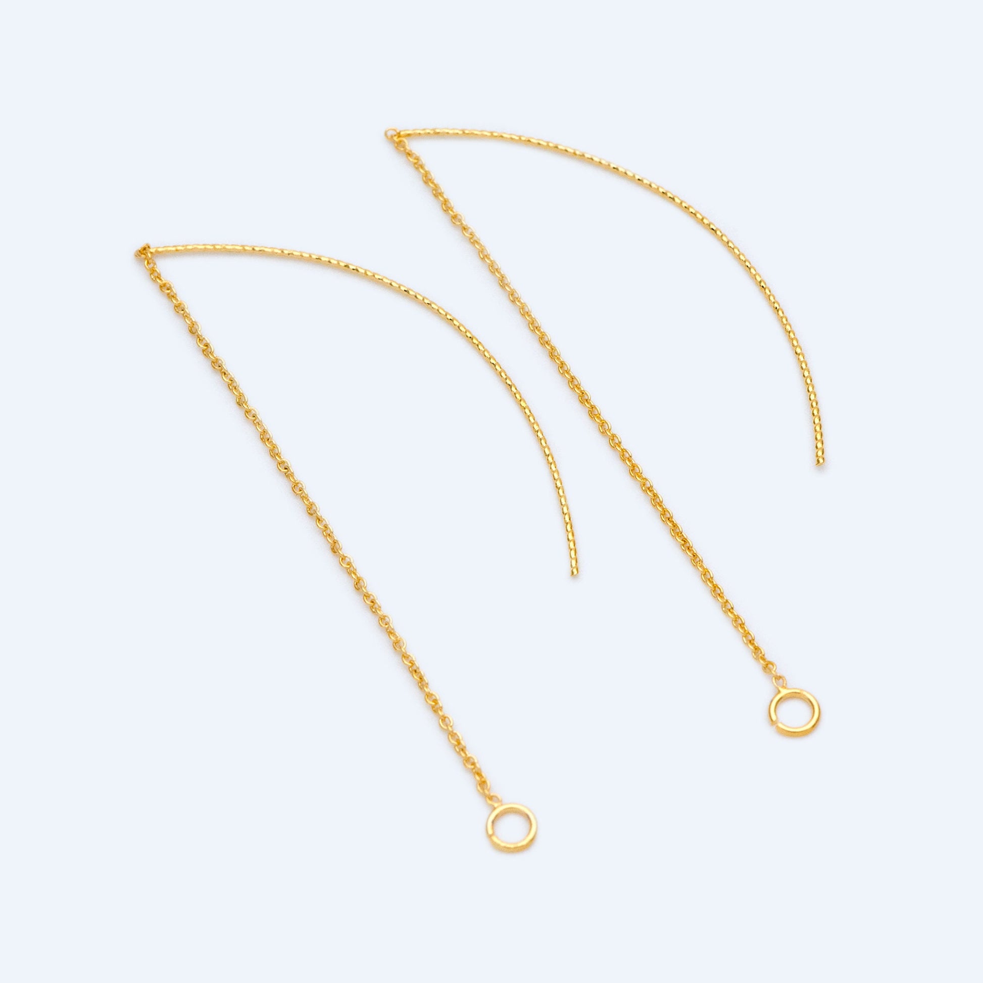 10pcs Gold Ear Threader Earrings,Chain Earrings, Earwire Thread with Jump Ring, Dainty Earrings (GB-1299-A)