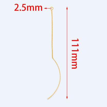 10pcs Gold Ear Threader Earrings,Chain Earrings, Earwire Thread with Jump Ring, Dainty Earrings (GB-1299-A)