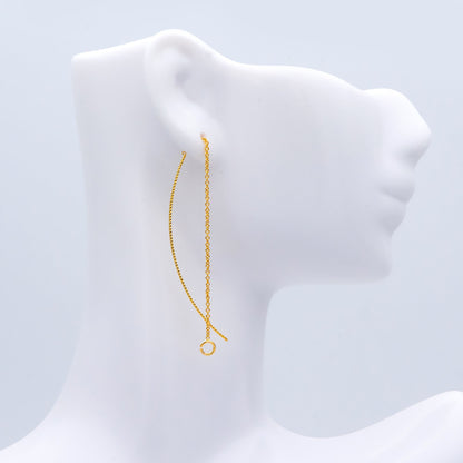 10pcs Gold Ear Threader Earrings,Chain Earrings, Earwire Thread with Jump Ring, Dainty Earrings (GB-1299-A)