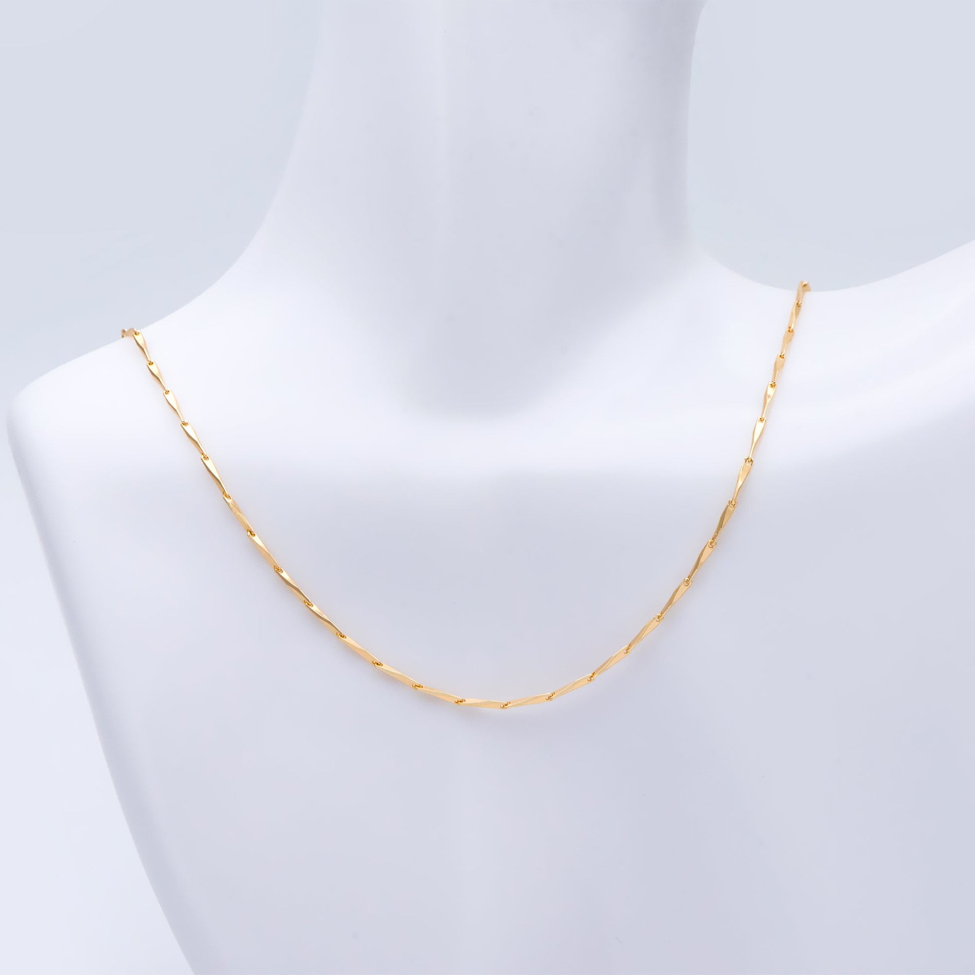 Gold plated Brass Bar Chain 1.2/ 1.3mm Thin, Color Not Easily Tarnish, Lead Nickel Free (#LK-167)/ 1 Meter=3.3 ft