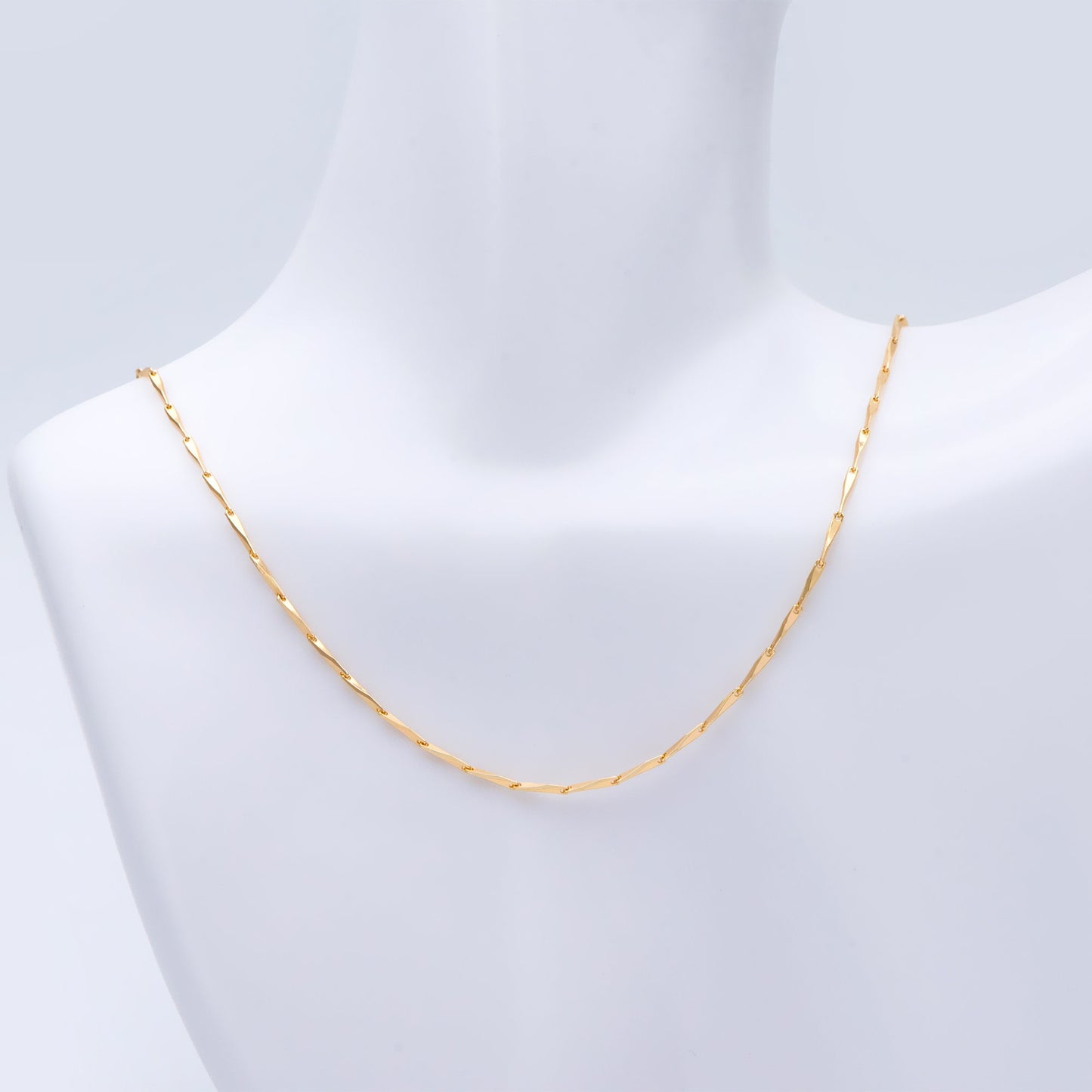 Gold plated Brass Bar Chain 1.2/ 1.3mm Thin, Color Not Easily Tarnish, Lead Nickel Free (#LK-167)/ 1 Meter=3.3 ft