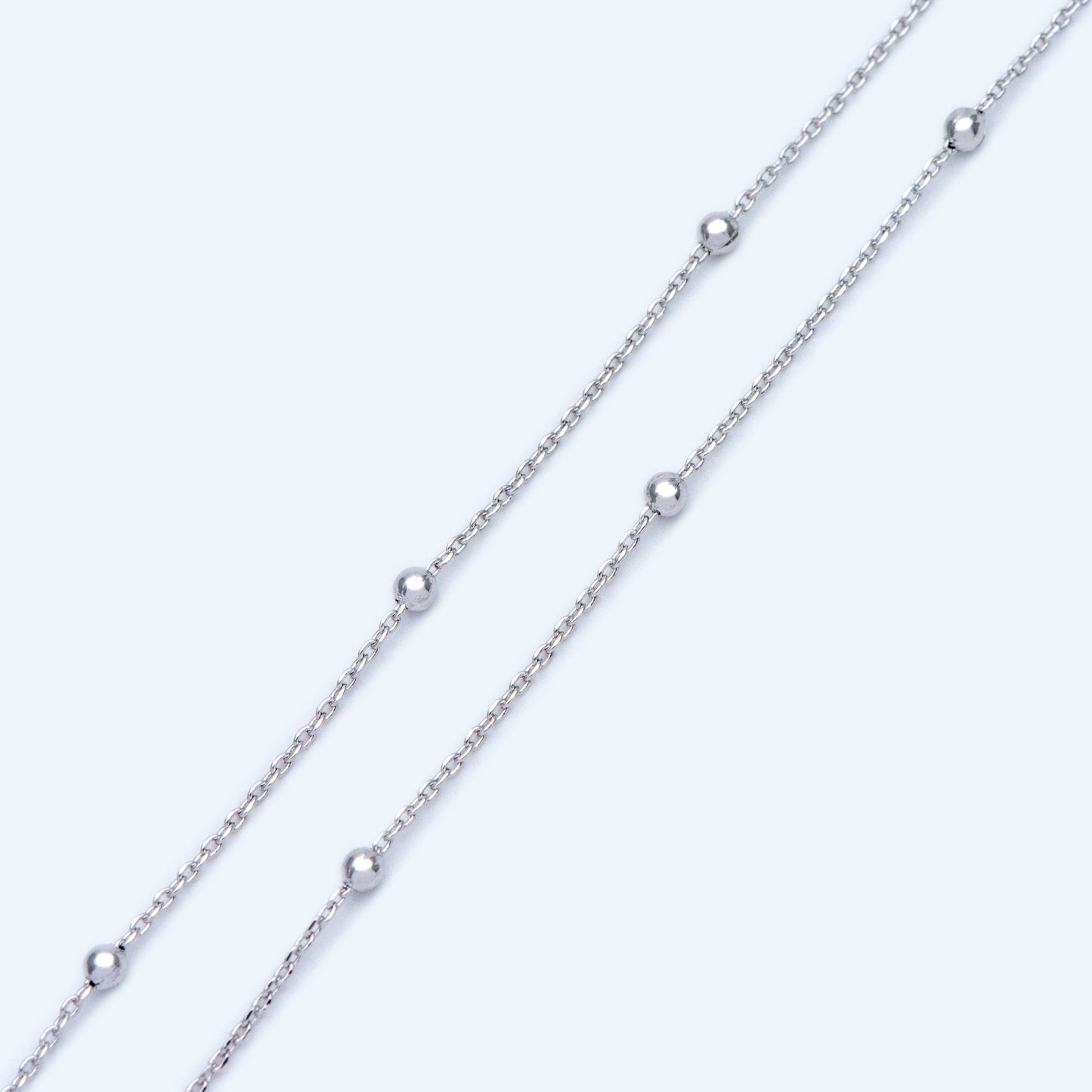 Gold/ Silver/ Rose Gold Satellite Chains, 1.1mm Chain with 2.5mm Round Beads, Color Not Easily Tarnish (#LK-170)/ 1 Meter=3.3 ft