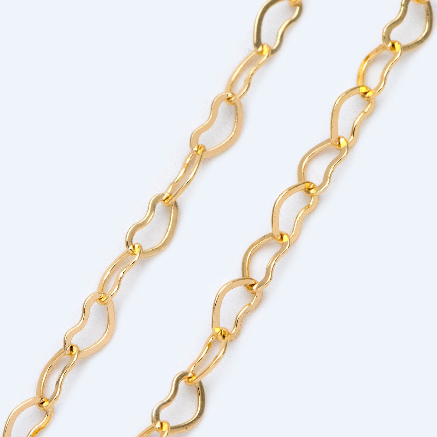 Gold/ Silver tone Heart Chains, Gold/ Rhodium/ Rose Gold plated Brass Designer Chain, 3.5mm Thin Decorative Chains (#LK-105)/ 1 Meter=3.3 ft