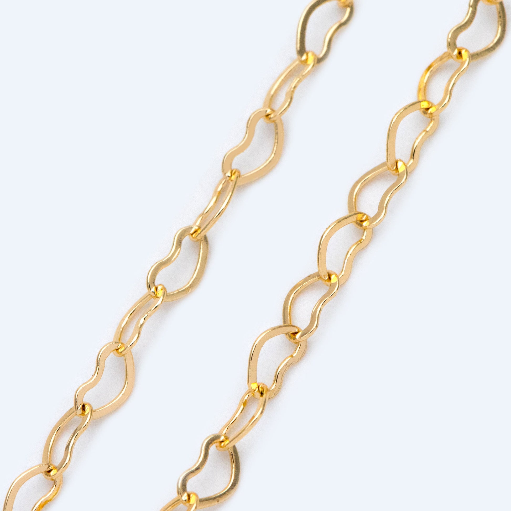 Gold/ Silver tone Heart Chains, Gold/ Rhodium/ Rose Gold plated Brass Designer Chain, 3.5mm Thin Decorative Chains (#LK-105)/ 1 Meter=3.3 ft