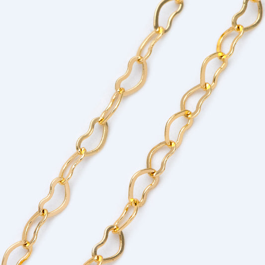 Gold/ Silver tone Heart Chains, Gold/ Rhodium/ Rose Gold plated Brass Designer Chain, 3.5mm Thin Decorative Chains (#LK-105)/ 1 Meter=3.3 ft