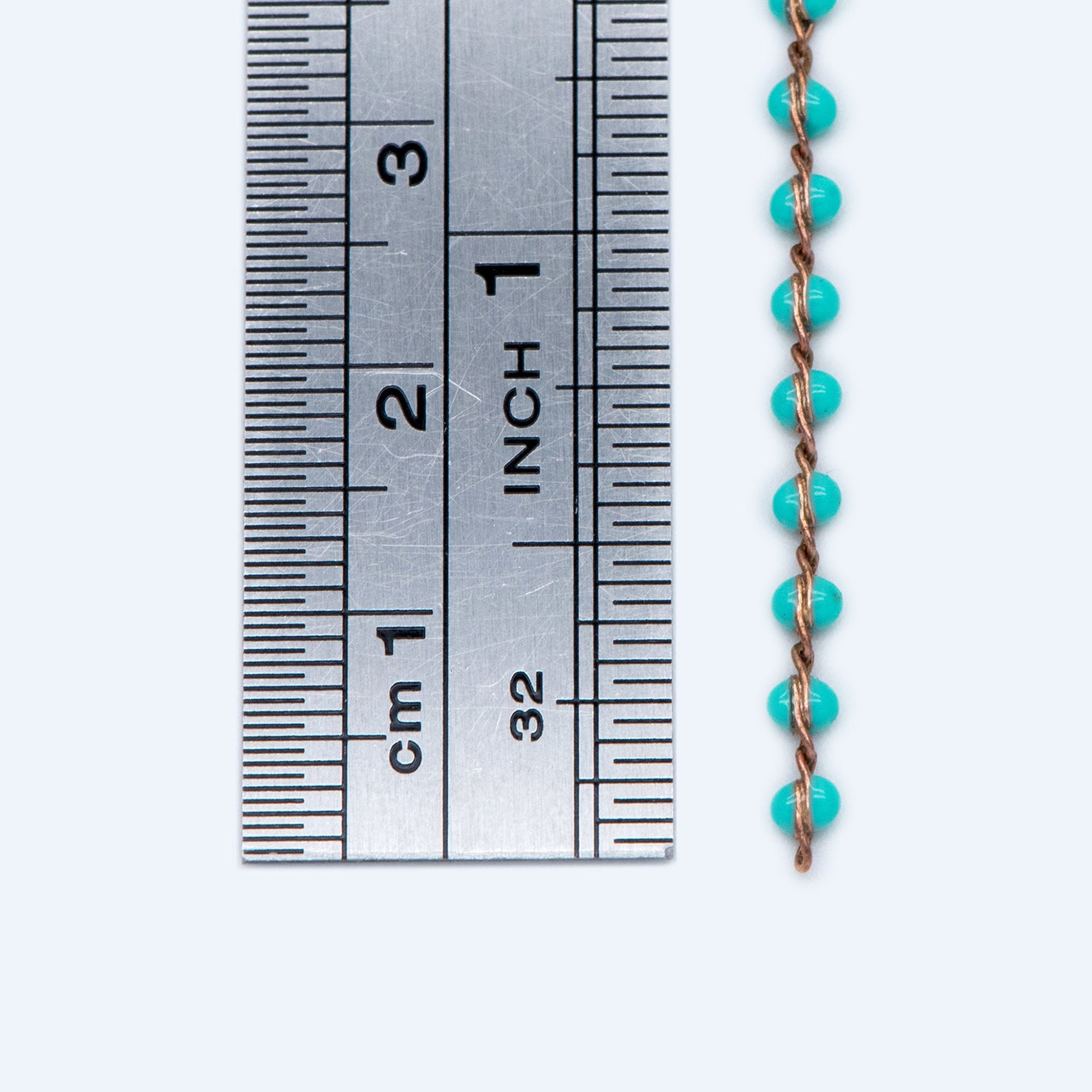 Green Enamel Brass Chain 2.5mm Thin, Unplated Brass Designer Chains (#LK-050-3)/ 1 Meter=3.3ft