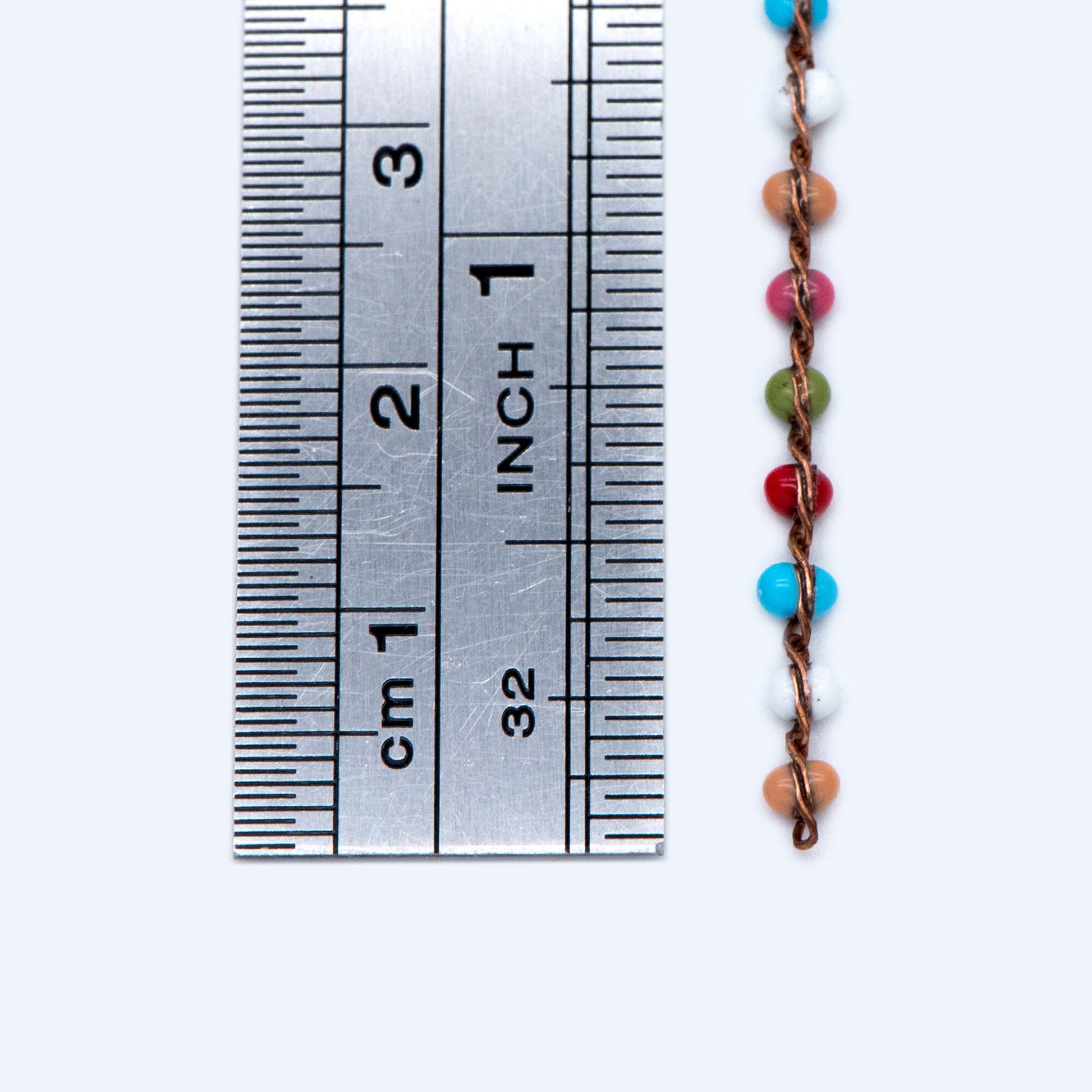 Rainbow Enamel Brass Chain 2.5mm Thin, Unplated Brass Designer Chains (#LK-050-8)/ 1 Meter=3.3ft